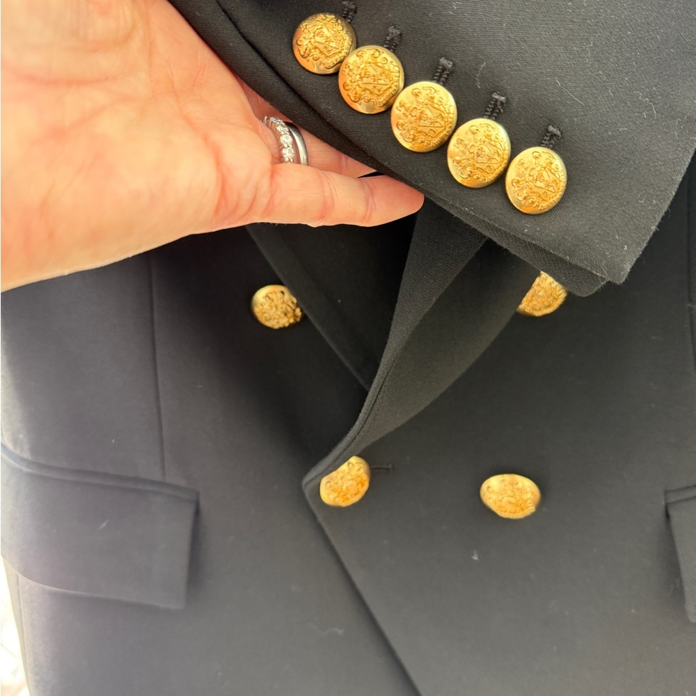 Veronica Beard Black Blazer Miller Dickey jacket with Gold Buttons - Picture 2 of 9